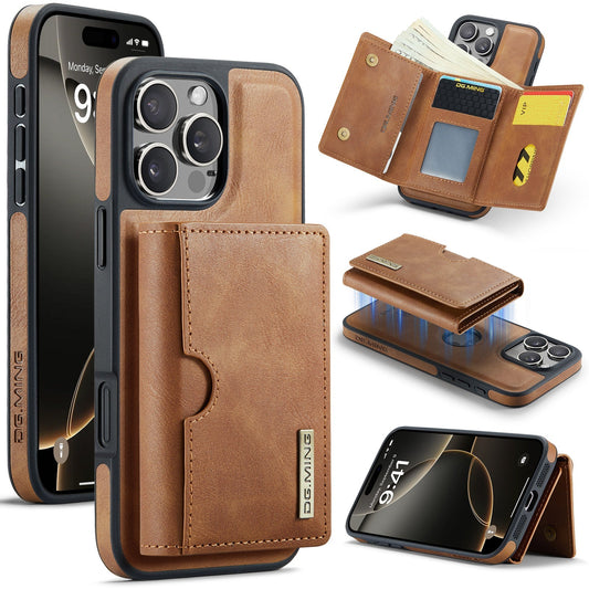 New 2-IN-1 RFID Blocking Wallet Card Holder Leather Phone Case for iPhone