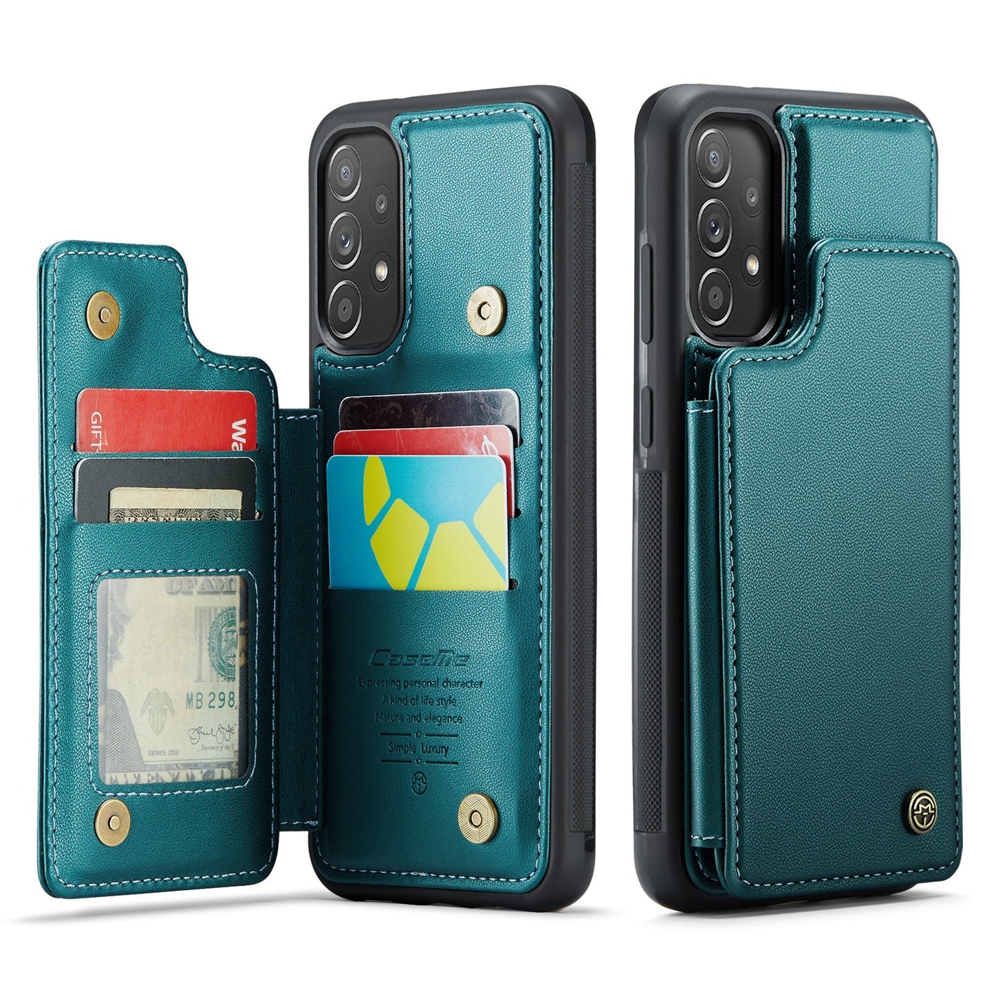 New RFID Blocking Card Holder Leather Phone Case for Samsung Galaxy A