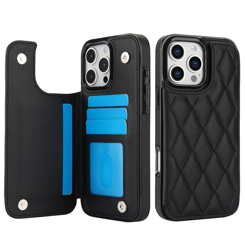 New RFID Blocking Card Holder Leather Phone Case for iPhone 16/16e/16 Pro/16 Plus/16 Pro Max
