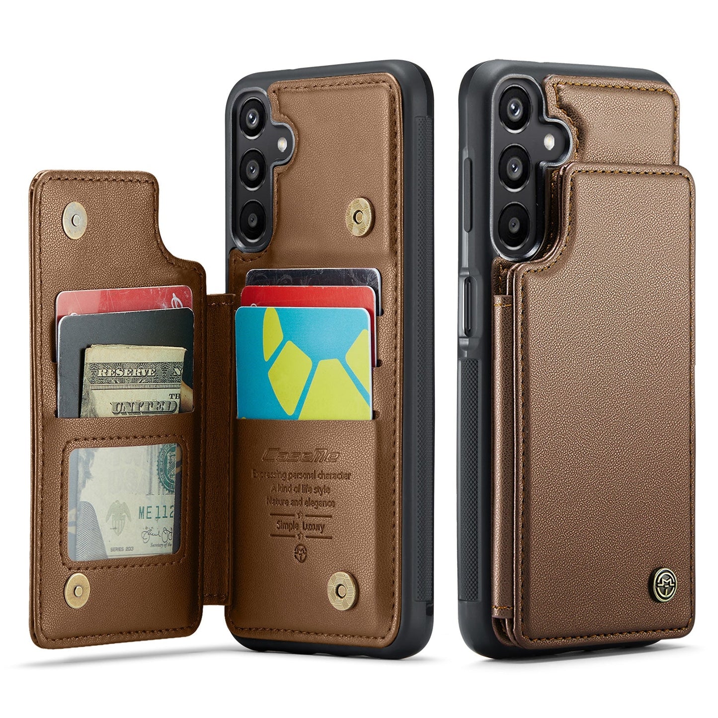 New RFID Blocking Card Holder Leather Phone Case for Samsung Galaxy A