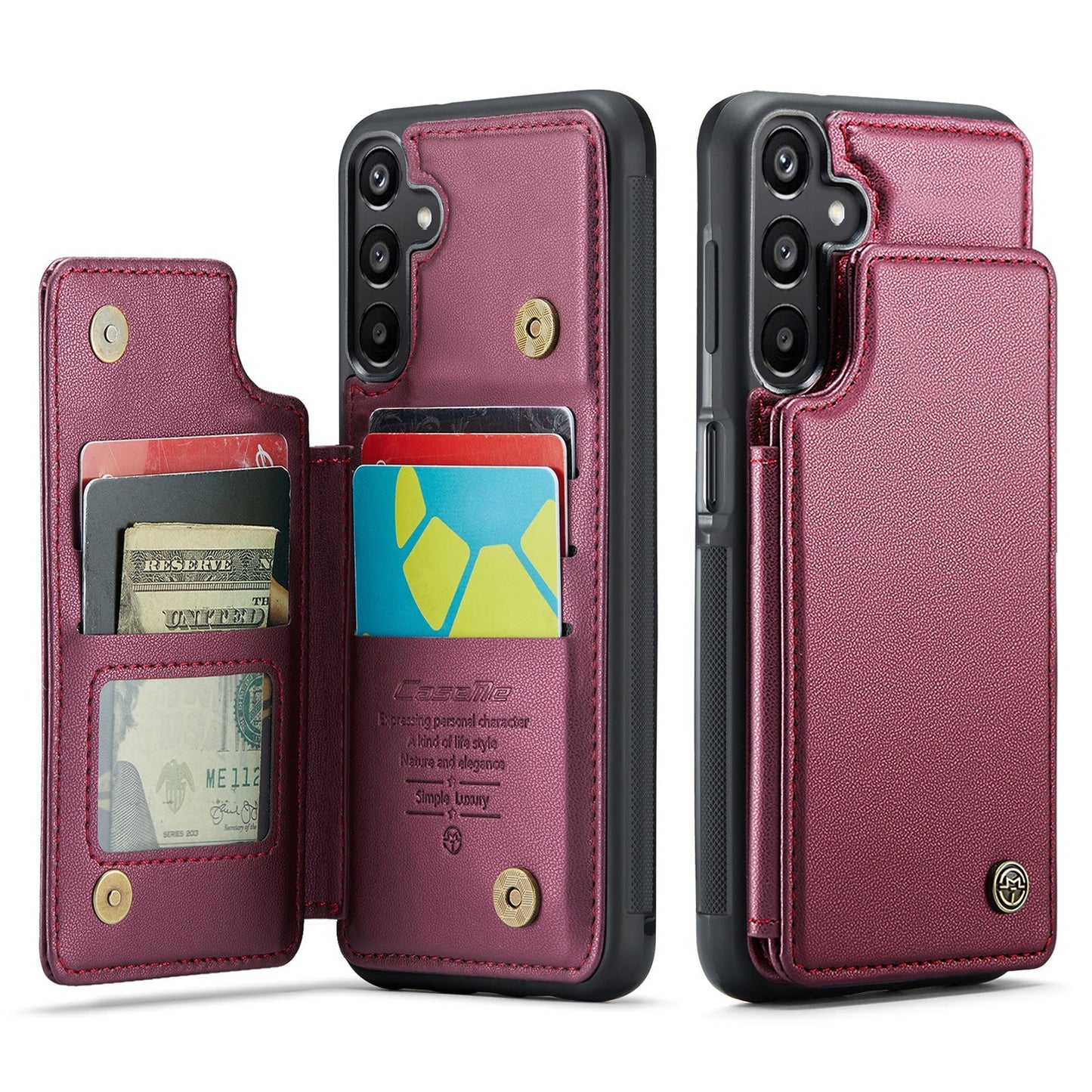 New RFID Blocking Card Holder Leather Phone Case for Samsung Galaxy A