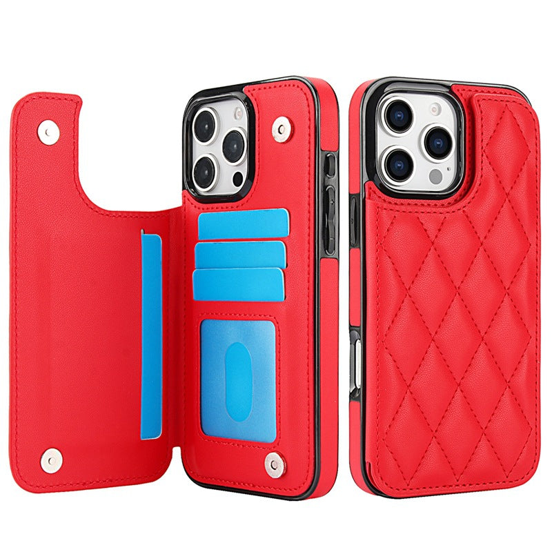New RFID Blocking Card Holder Leather Phone Case for iPhone 16/16e/16 Pro/16 Plus/16 Pro Max