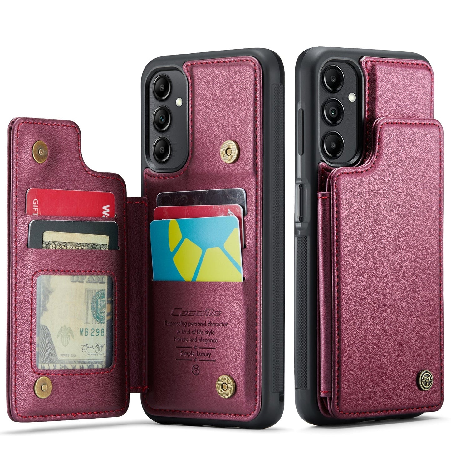 New RFID Blocking Card Holder Leather Phone Case for Samsung Galaxy A