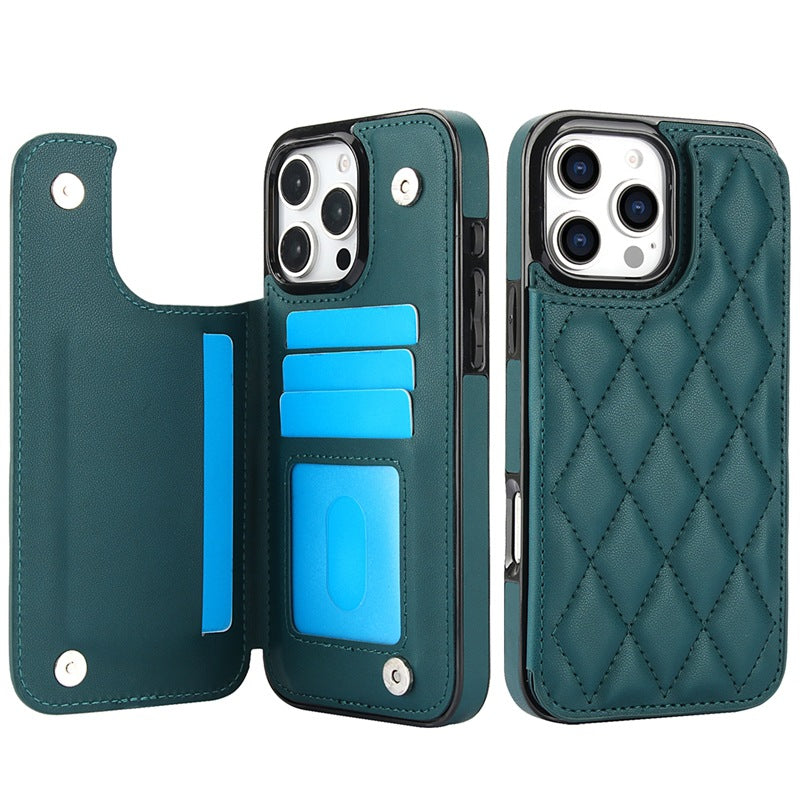 New RFID Blocking Card Holder Leather Phone Case for iPhone 16/16e/16 Pro/16 Plus/16 Pro Max