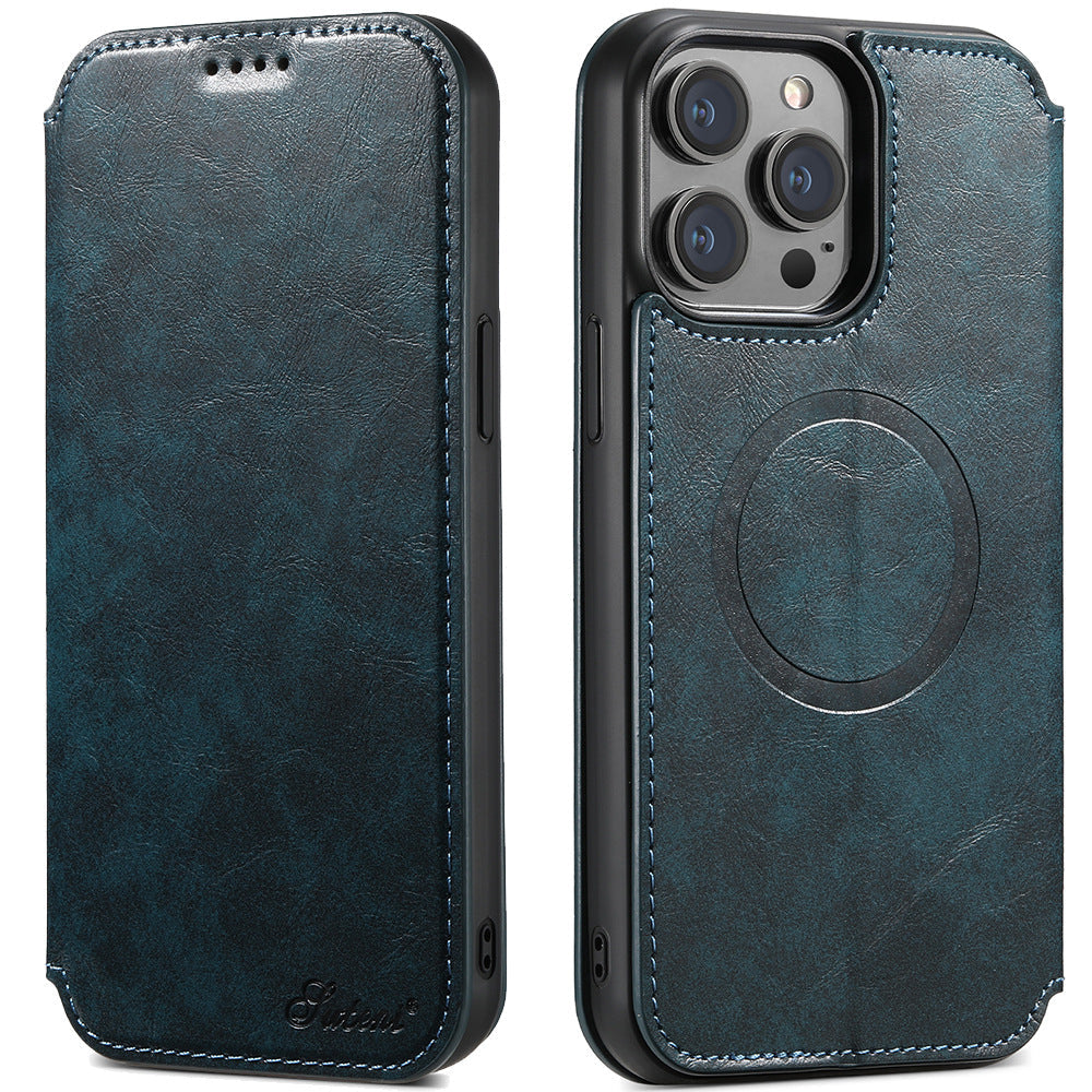 New Leather Card Holder Wireless Charging Phone Case for iPhone 16 Pro Max