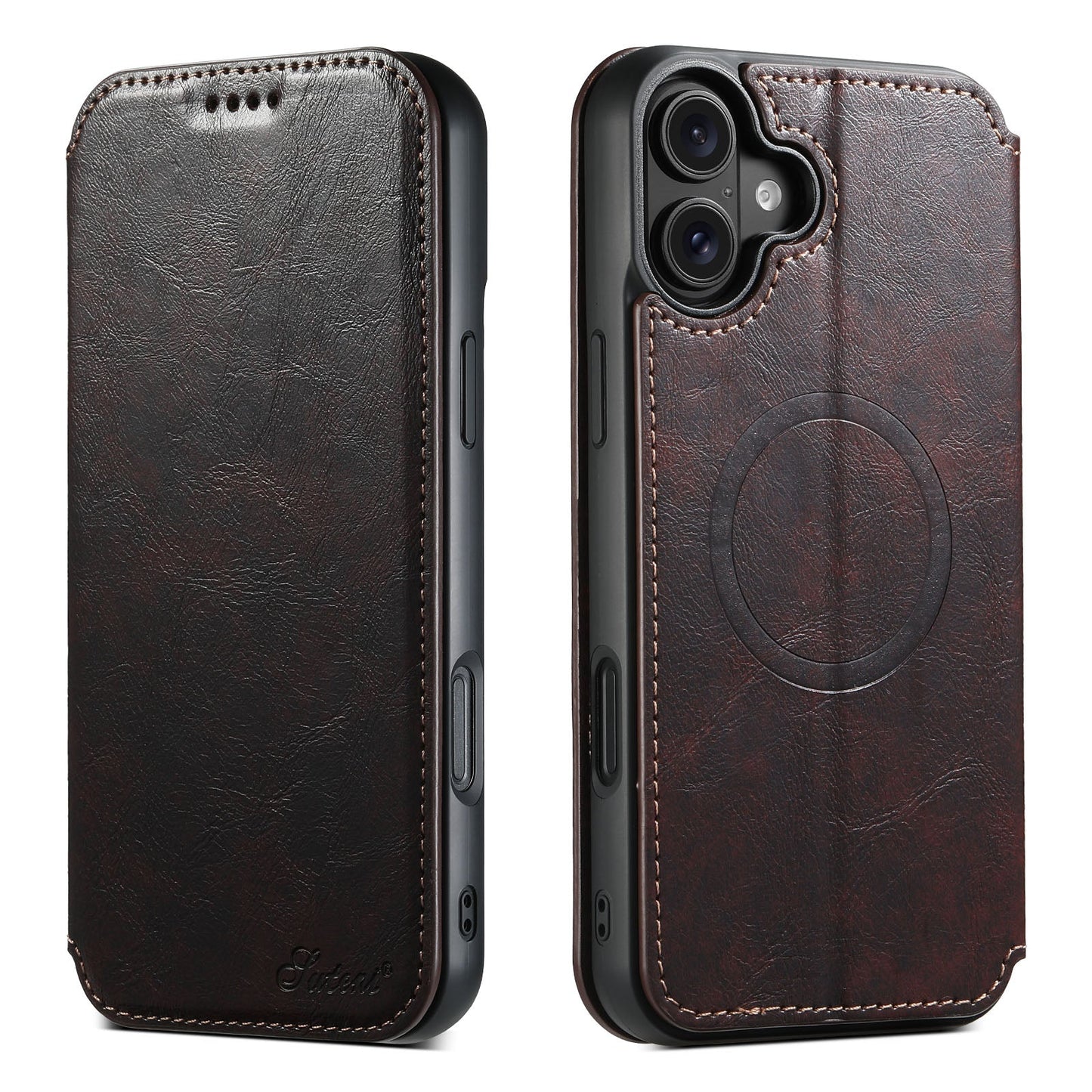 New Leather Card Holder Wireless Charging Phone Case for iPhone 16 Pro Max