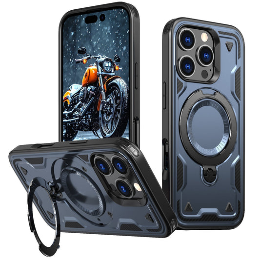 New PC Hybrid TPU Armor MagSafe Ring Holder Phone Case for iPhone