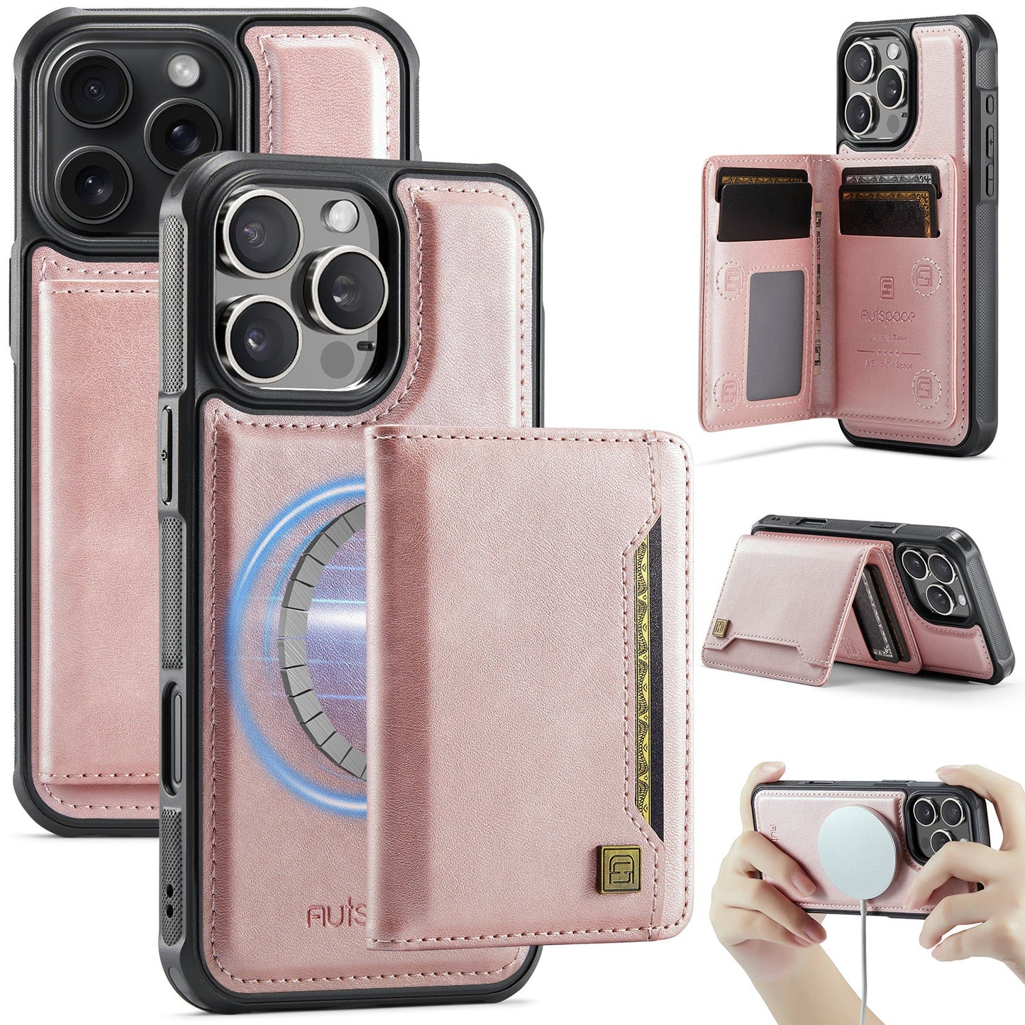 New 2-IN-1 RFID Blocking Card Holder Phone Case for iPhone