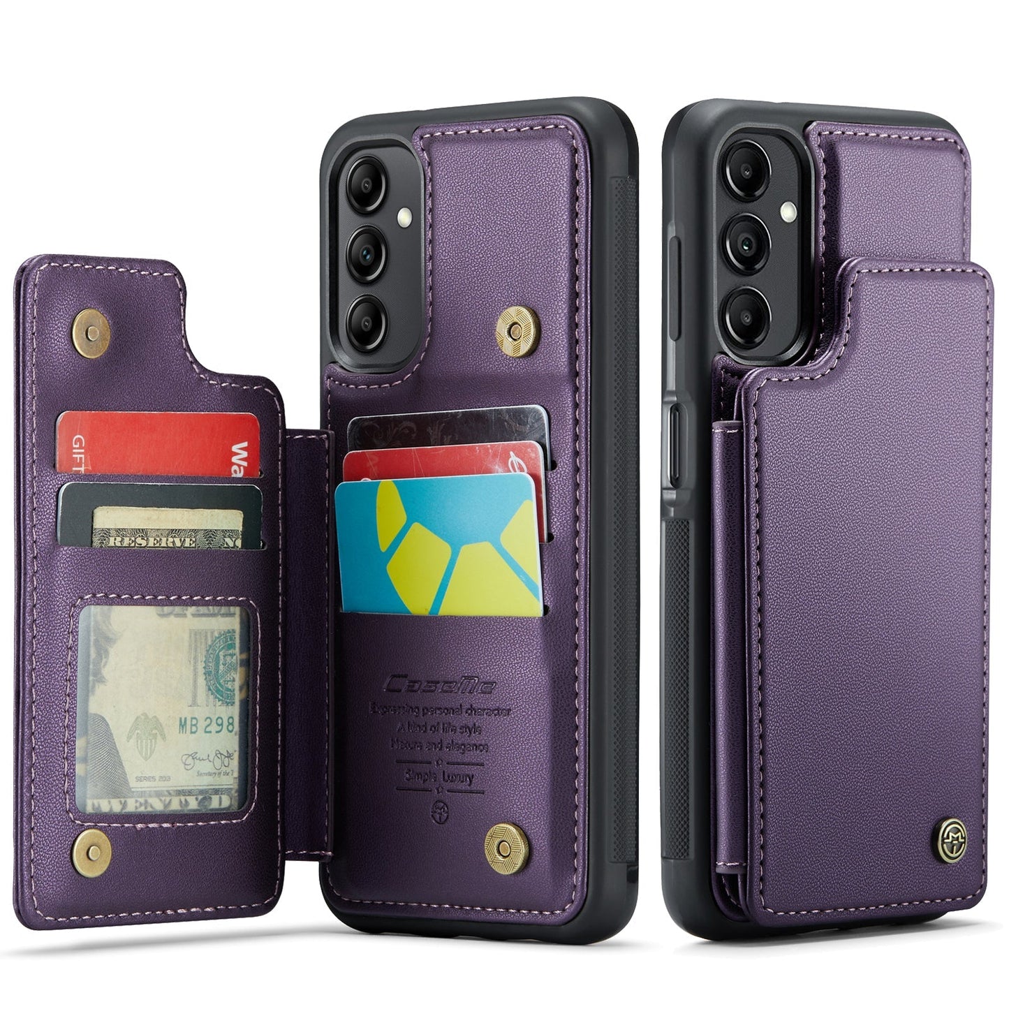 New RFID Blocking Card Holder Leather Phone Case for Samsung Galaxy A