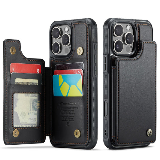 New RFID Blocking Card Holder Leather Phone Case for iPhone