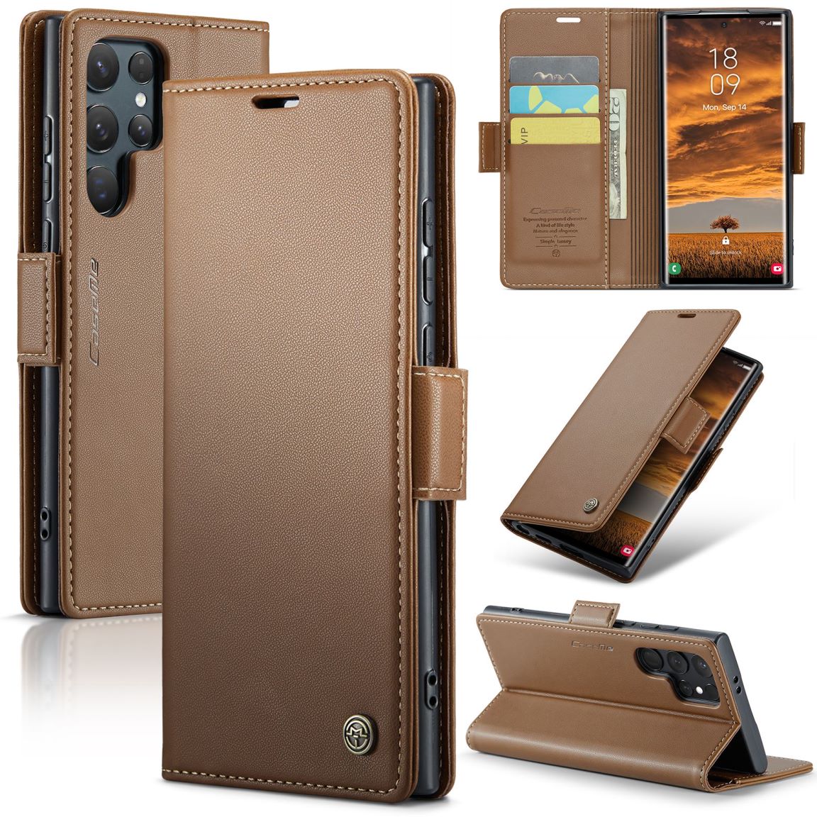 New RFID Blocking Card Holder Wireless Charging Phone Case for Samsung