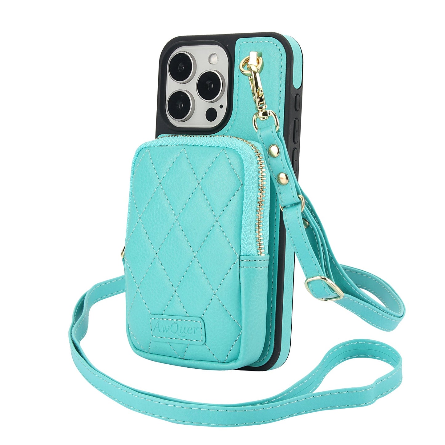 New Crossbody Zipper Wallet Leather Phone Case for iPhone