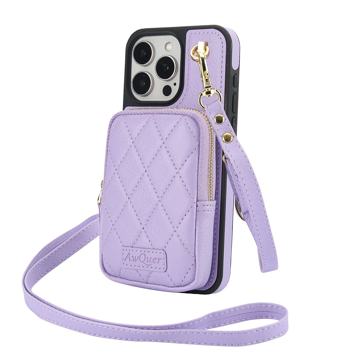 New Crossbody Zipper Wallet Leather Phone Case for iPhone